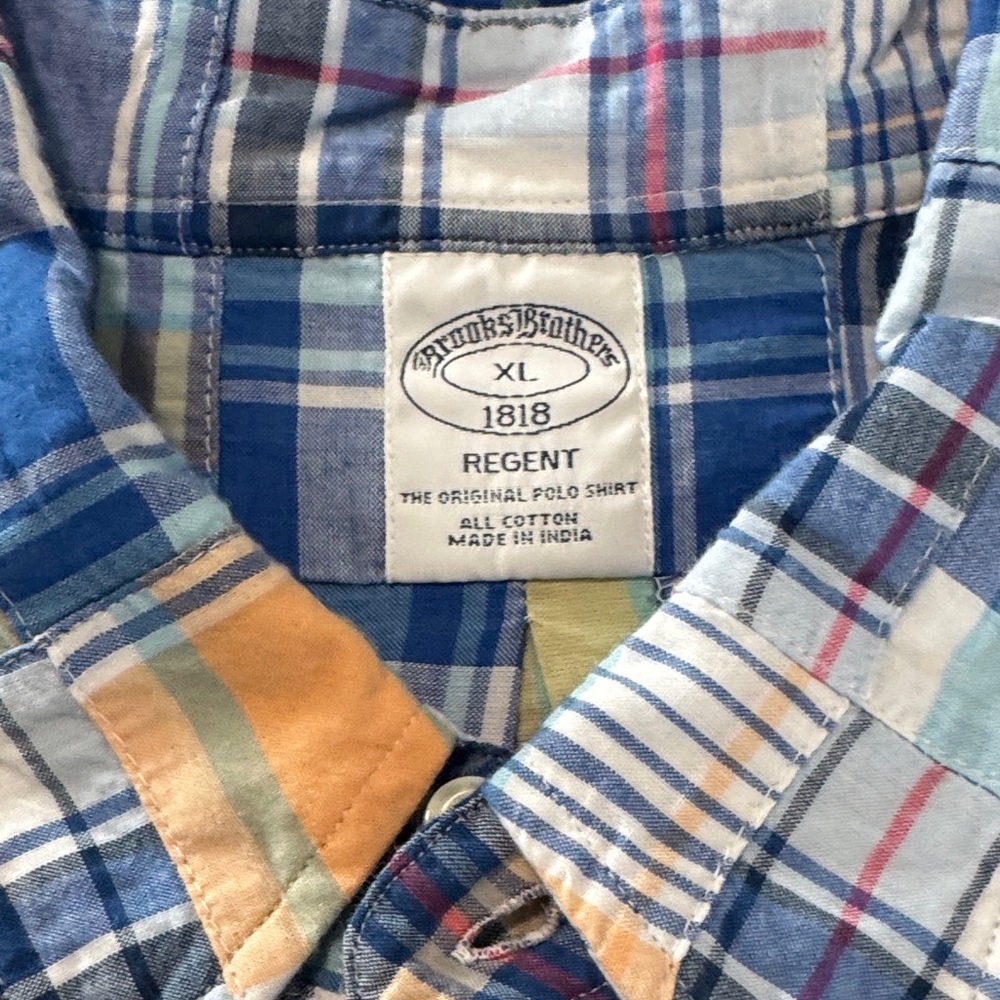 Brooks Brothers Patchwork Plaid Button-Down Shirt… - image 2